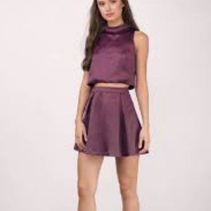 Julia Satin Skater Set - Plum - Tobi